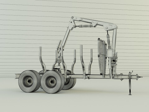 Reboque florestal Modelo 3D