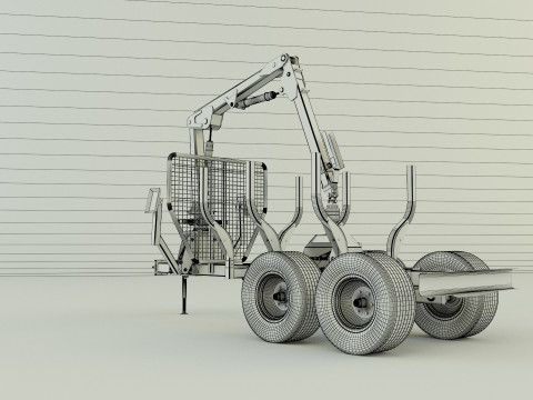 Reboque florestal Modelo 3D