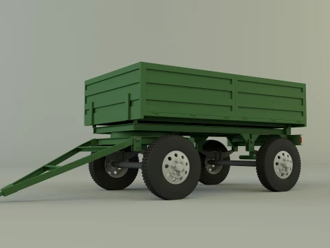 Garden tractor trailer model 3D Model