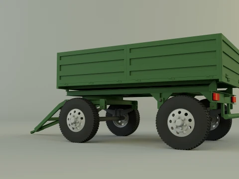 정원 트랙터 트레일러 모델 3D 모델