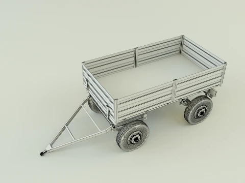 정원 트랙터 트레일러 모델 3D 모델