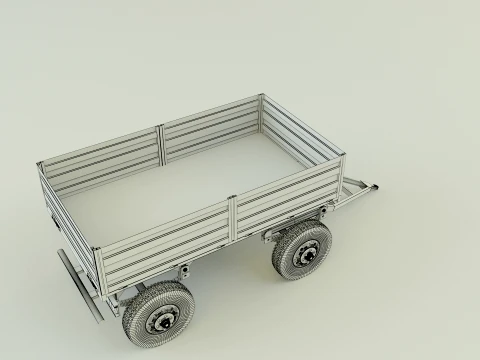 정원 트랙터 트레일러 모델 3D 모델