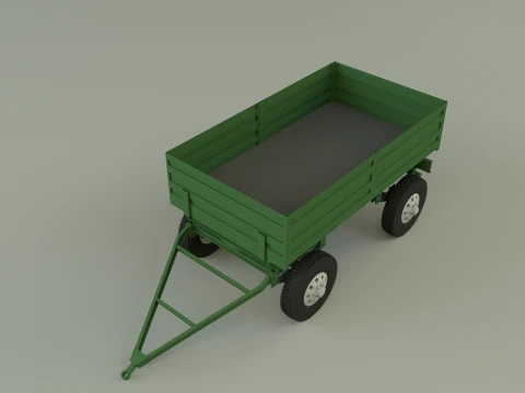 정원 트랙터 트레일러 모델 3D 모델