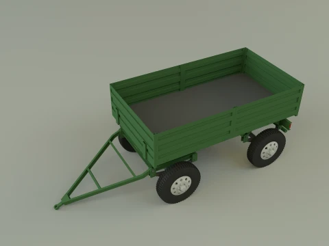 정원 트랙터 트레일러 모델 3D 모델