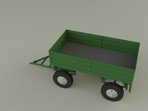 정원 트랙터 트레일러 모델 3D 모델
