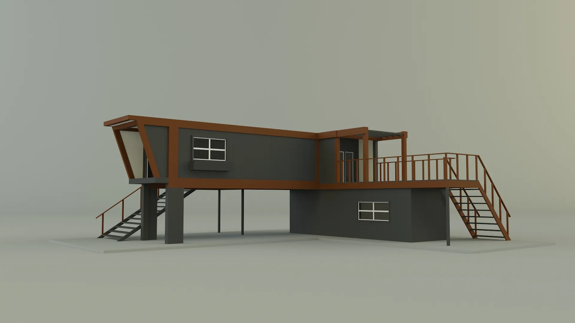 Prefabricated house model 3D Model .c4d .max .obj .3ds .fbx .stl .blend 