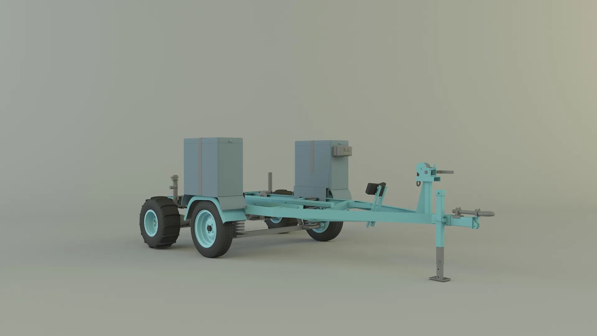 Boat trailer 3D Model .c4d .max .obj .3ds .fbx .stl .blend 