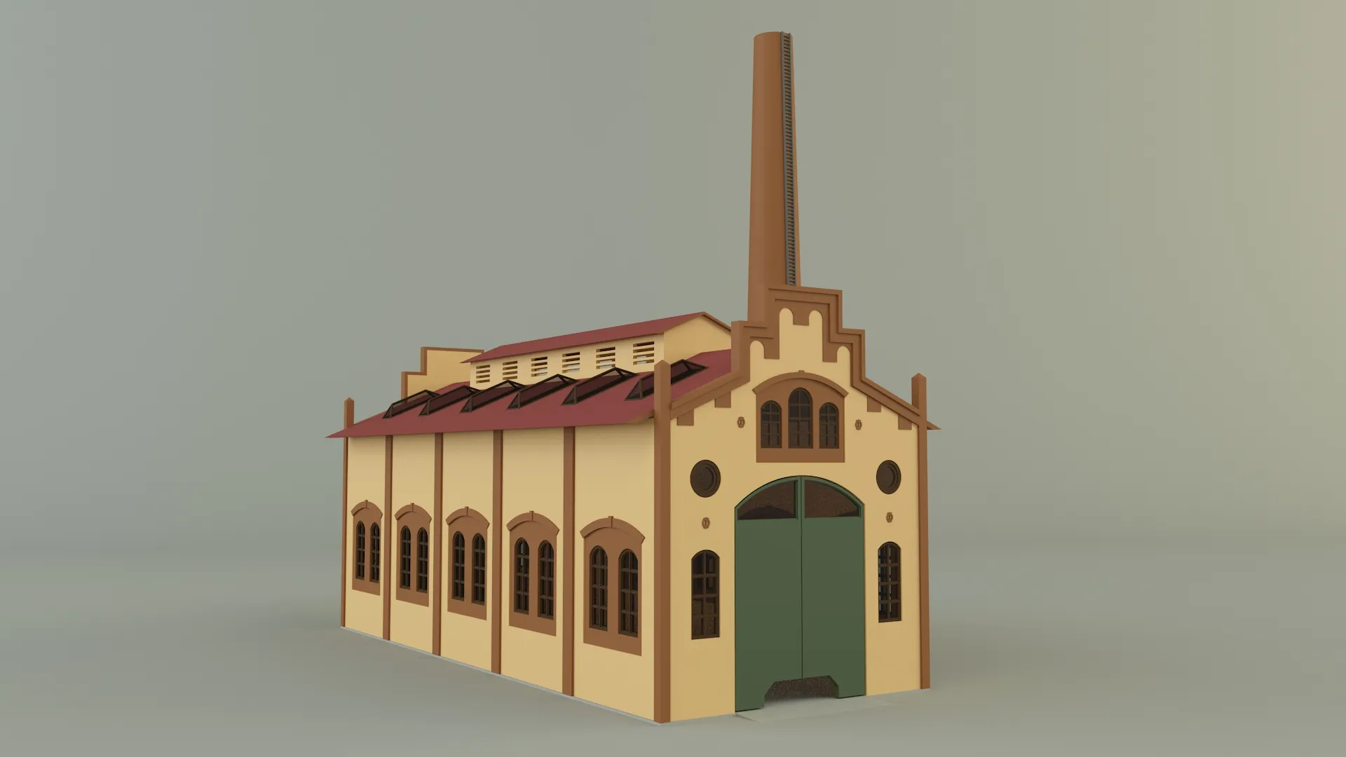 Factory building 3D Model .c4d .max .obj .3ds .fbx .stl .blend 