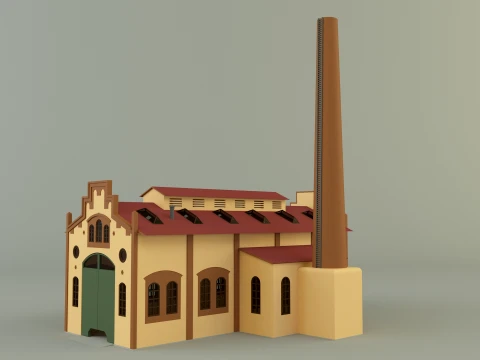 Factory building 3D Model
