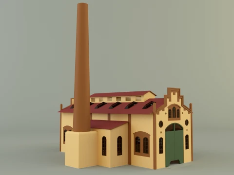 Factory building 3D Model
