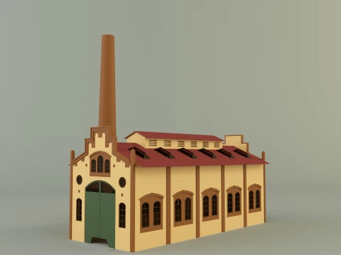 Factory building 3D Model