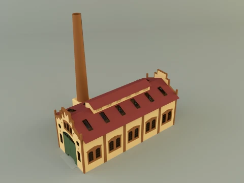 Factory building 3D Model
