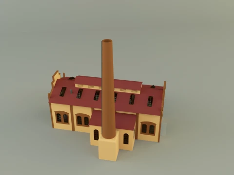 Factory building 3D Model