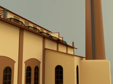 Factory building 3D Model