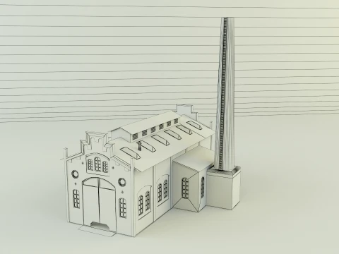 Factory building 3D Model