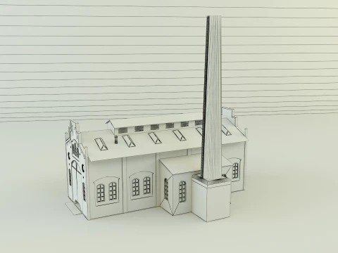 Factory building 3D Model