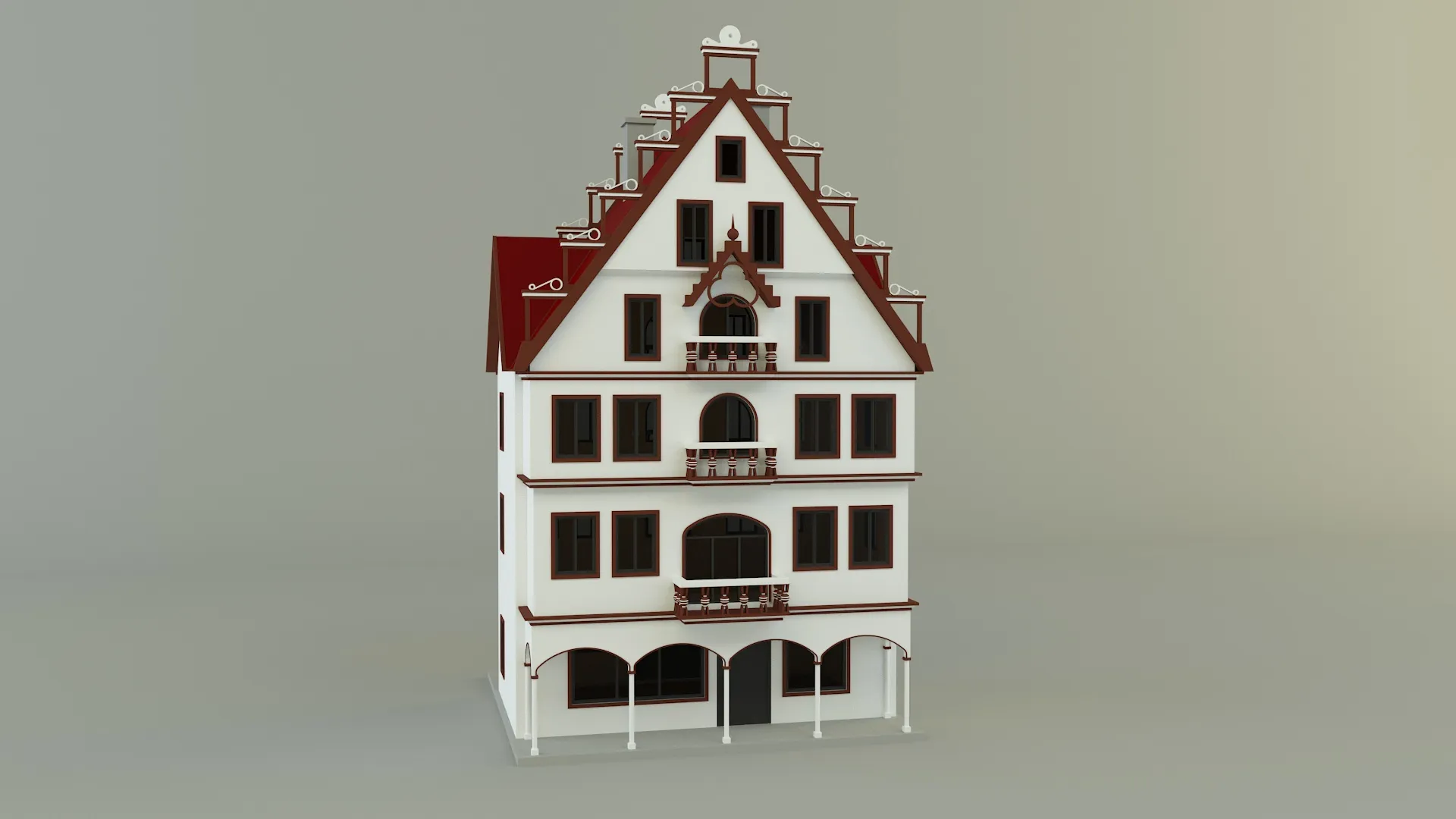 Vollmer building 3D Model .c4d .max .obj .3ds .fbx .stl .blend 