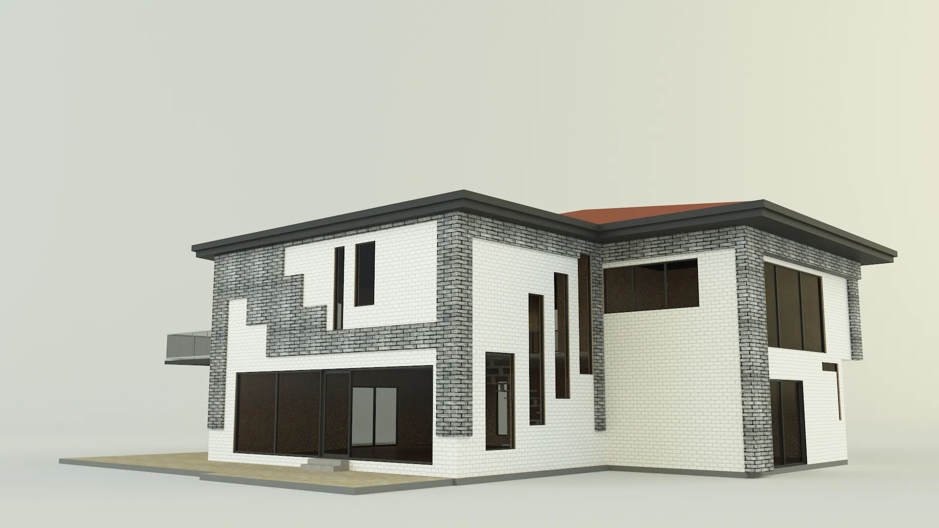 Modern villa 365 3D Model .c4d .max .obj .3ds .fbx .stl .blend