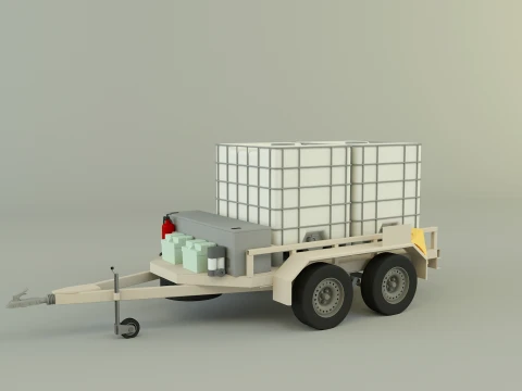 Spraying trailer model 3D Model
