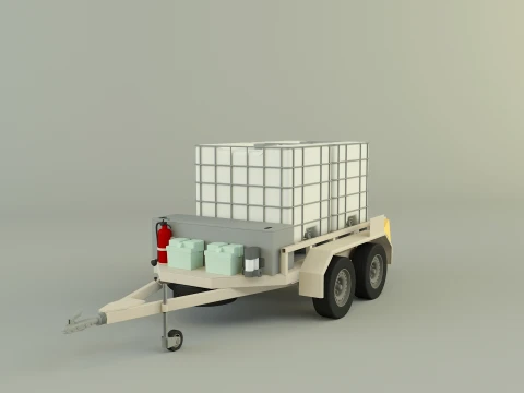 Spraying trailer model 3D Model