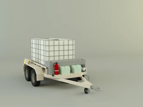 Spraying trailer model 3D Model