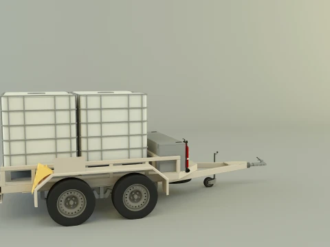 Spraying trailer model 3D Model