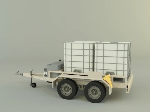 Spraying trailer model 3D Model