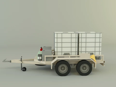Spraying trailer model 3D Model