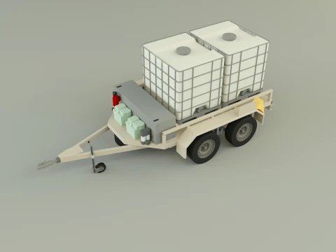 Spraying trailer model 3D Model