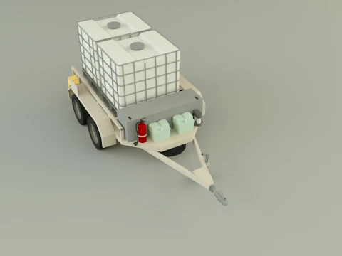 Spraying trailer model 3D Model