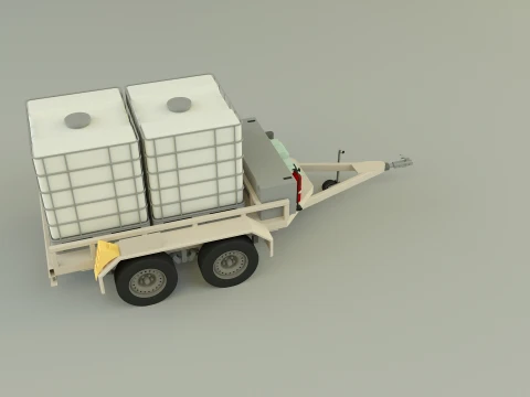 Spraying trailer model 3D Model