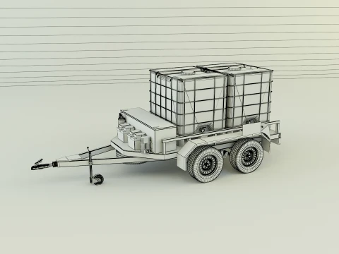 Spraying trailer model 3D Model