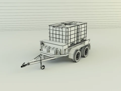 Spraying trailer model 3D Model