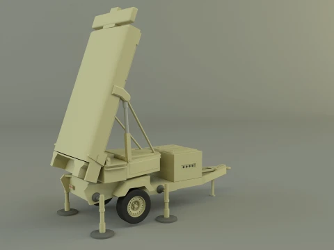 Military radar trailer 3D Model