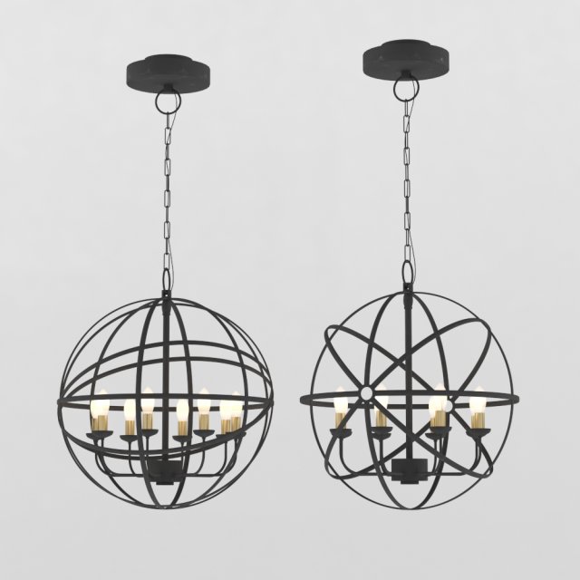 rustic chandelier 3Dモデル .c4d .max .obj .3ds .fbx .stl .blend 