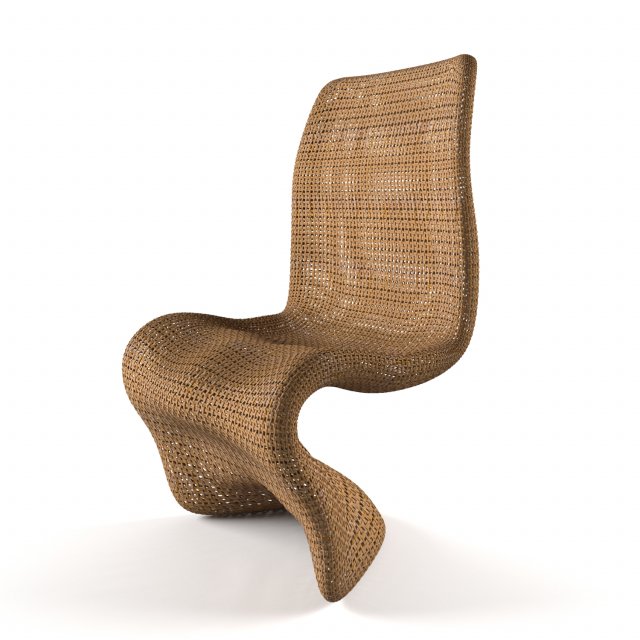 wicker chair 3D Model .c4d .max .obj .3ds .fbx .stl .blend 