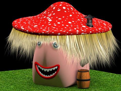 Funny mushroom house Modello 3D