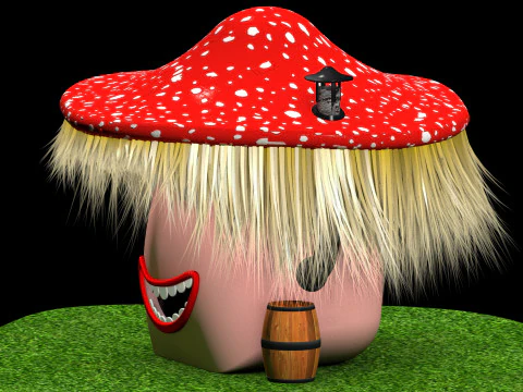 Funny mushroom house 3D Model