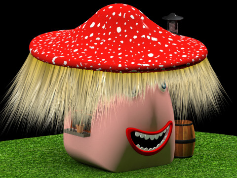 Funny mushroom house 3D 模型