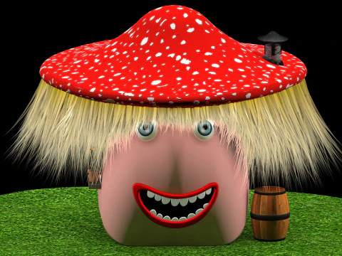 Funny mushroom house 3D Model