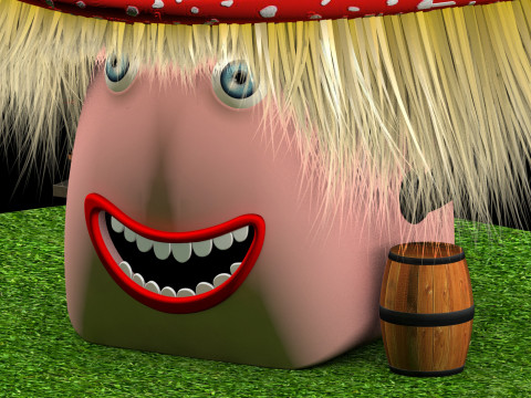 Funny mushroom house 3D 模型
