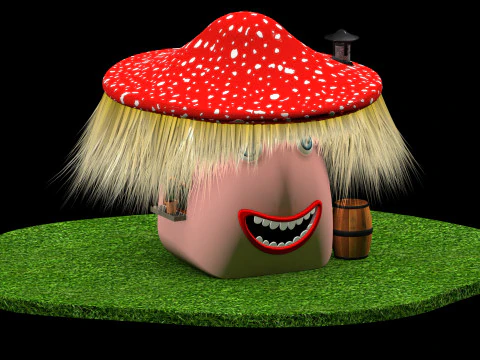Funny mushroom house 3D Model