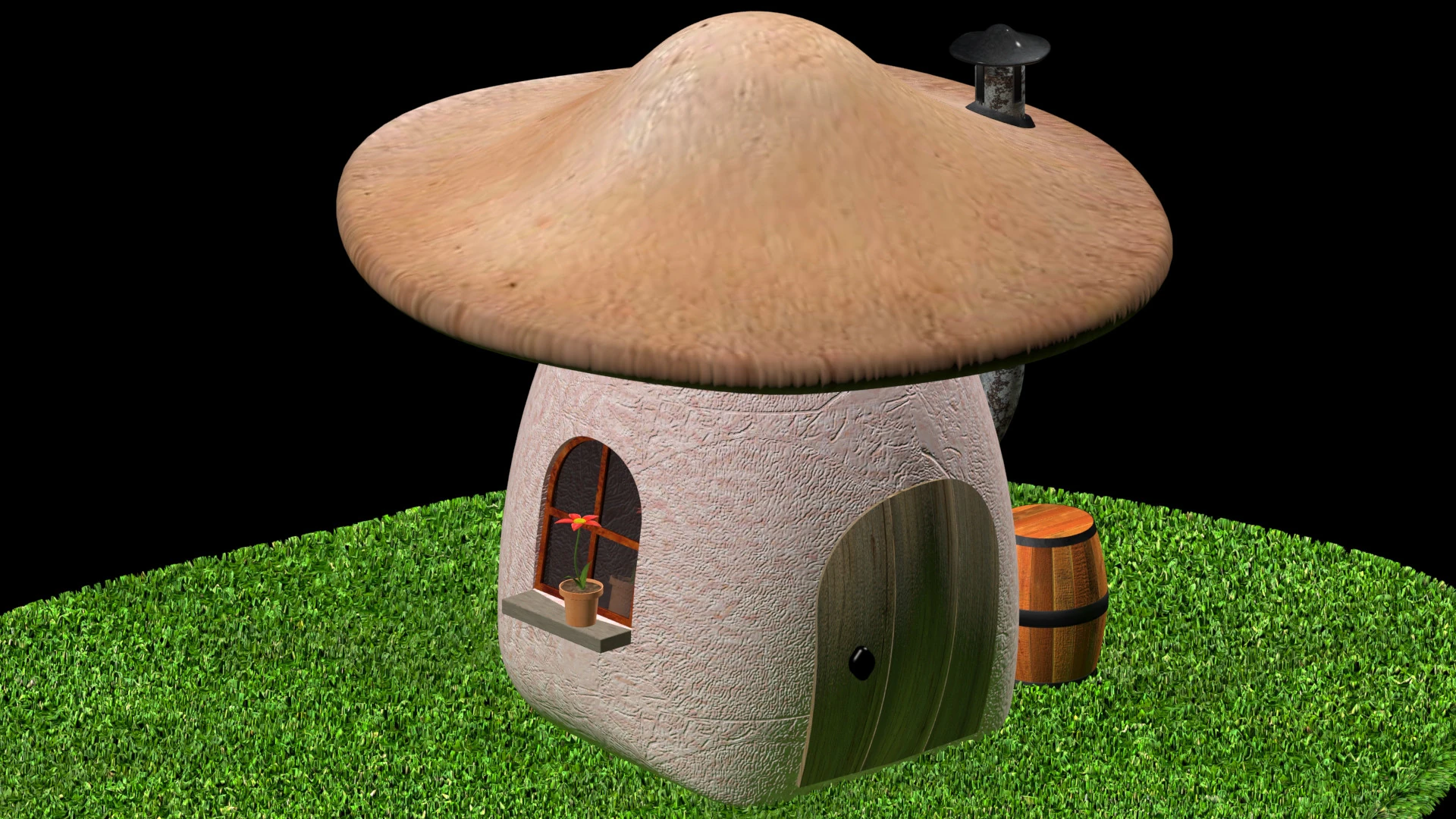 Mushroom house 3D Model .c4d .max .obj .3ds .fbx .stl .blend