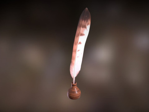 Feather and inkwell Modelo 3D
