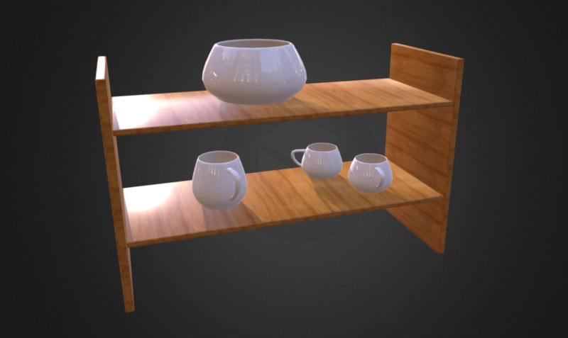 Shelf with jars 3D Model .c4d .max .obj .3ds .fbx .stl .blend 
