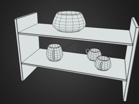 Shelf with jars 3D Model