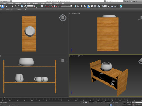 Shelf with jars 3D Model