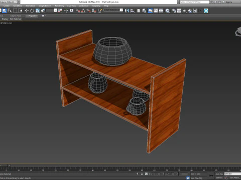 Shelf with jars 3D Model