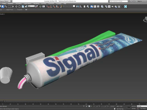 Tooth brush and toothpaste 3D Model