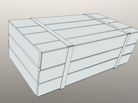 Wooden chest 3D Model